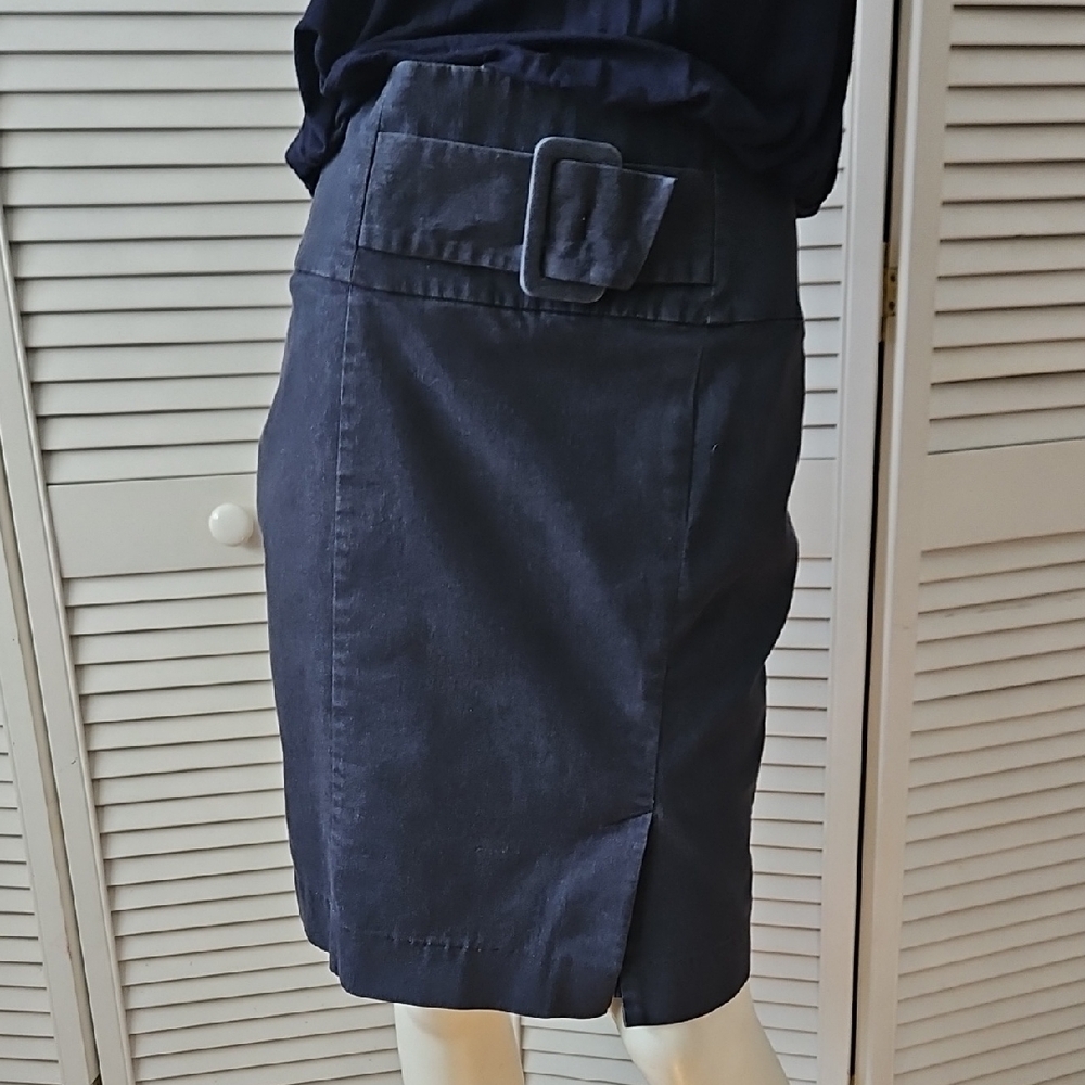 Worthington Dark Blue Pencil Skirt with Belt